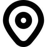 Een logo van een bedrijf met een zwarte achtergrond en een gestileerde afbeelding in het midden.